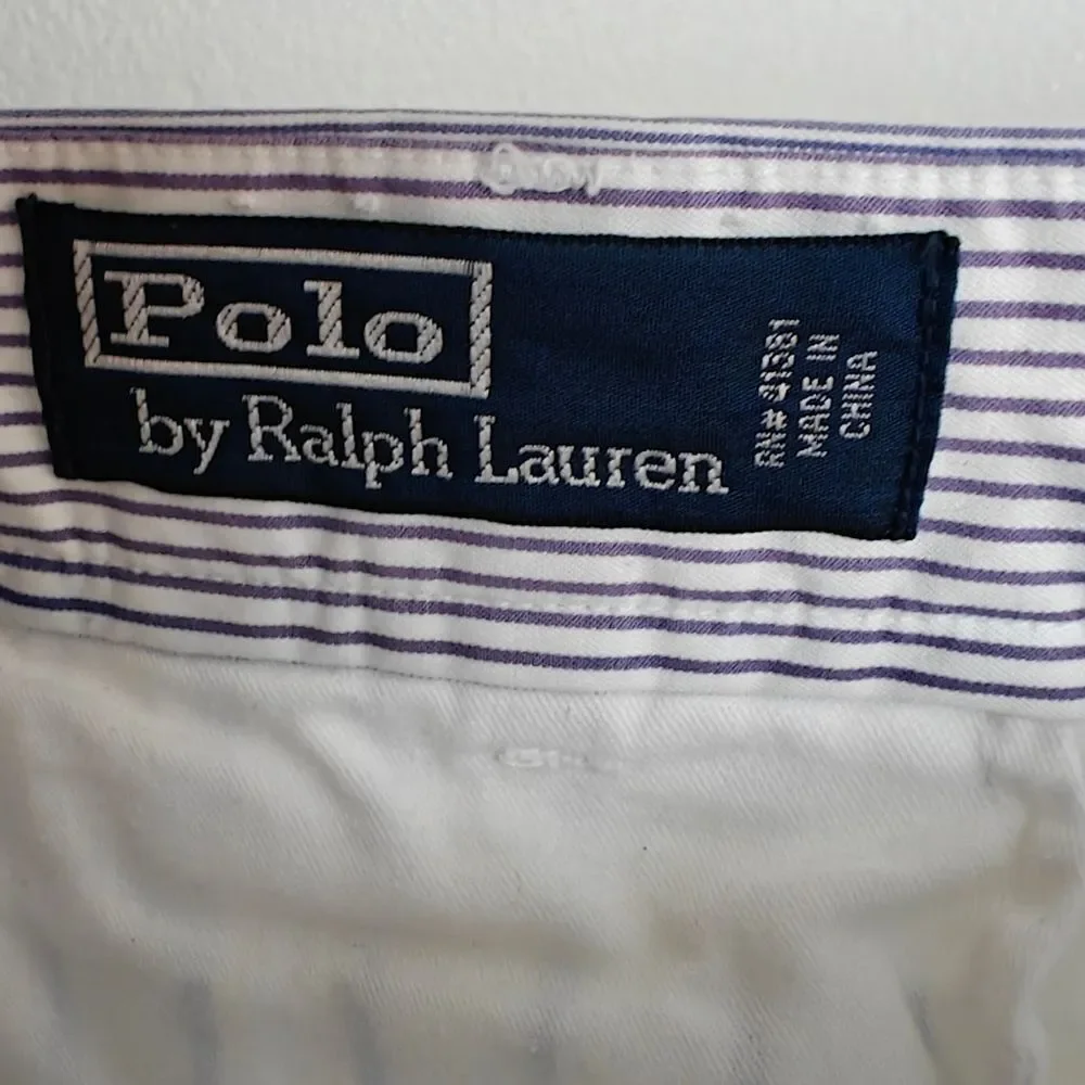 Polo Ralph Lauren Men's White and Blue Striped Dress Pants Size 40/30
